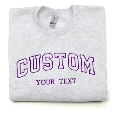 Custom Embroidered Sweatshirt, Varsity Crewneck, College Letters Sweater, Retro Sweatshirt, Name on Sleeves, Personalized Crewneck
